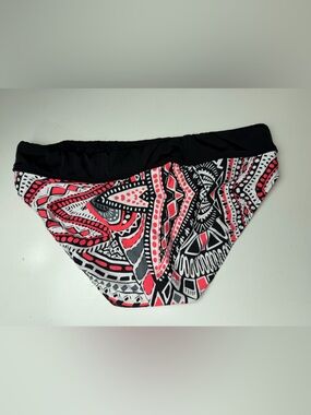 Title Nine Neon Orange Black Artsy Tribal Print Athletic Fit Swim Bottoms NWT L